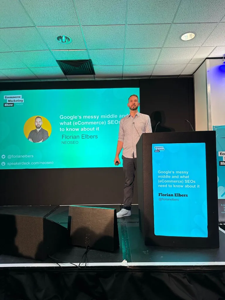 Florian Elbers spricht auf der BrightonSEO-Konferenz